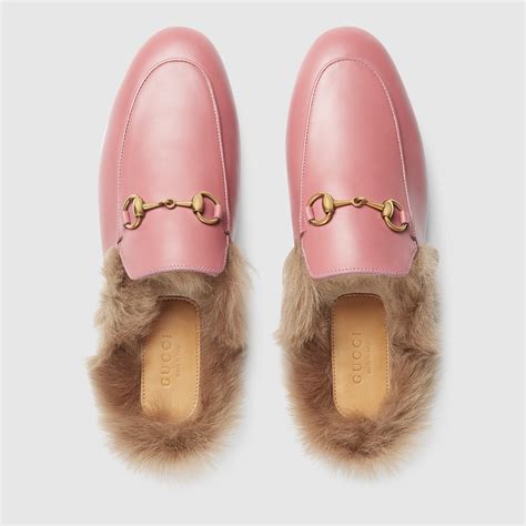 pink fur gucci slipper